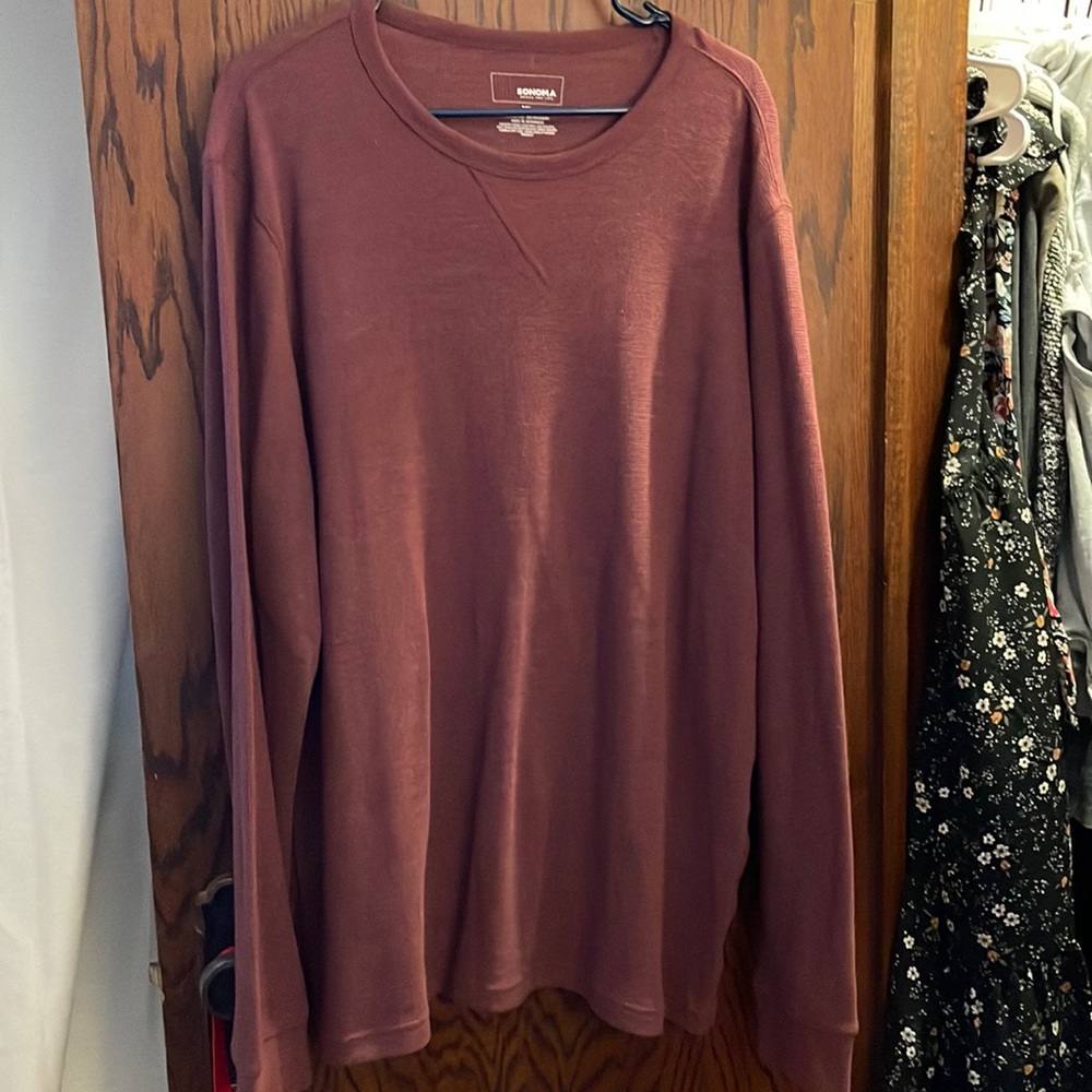 Sonoma XL Maroon Thermal Long-sleeve